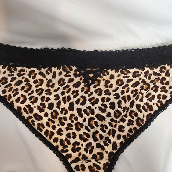 5X 28W Torrid Leopard Hipster Panty Lattice Back Lace Trim Second Skin Stretch - Picture 3 of 8